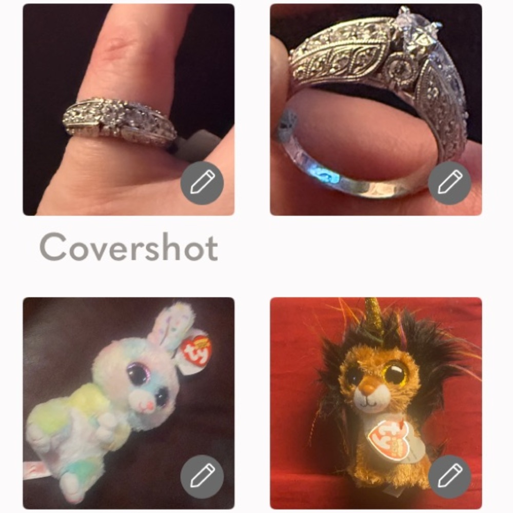 Sterling Silver CZ Ring Sz7+Beanie Ty Bubby🐰Ramsey big eyes